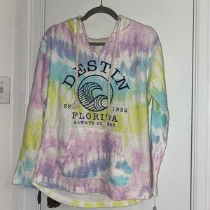 Dreamsicle Pastel Drop Colored Destin Florida Tie Dye Hoodie